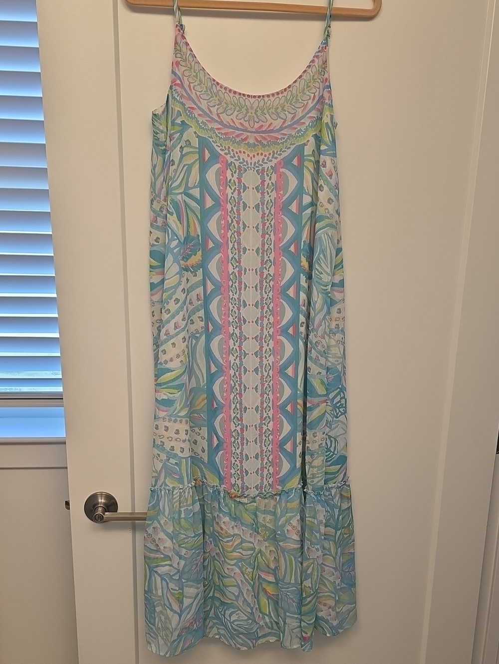 Lilly Pulitzer Pastel Blue Pink Green Maxi Sundress